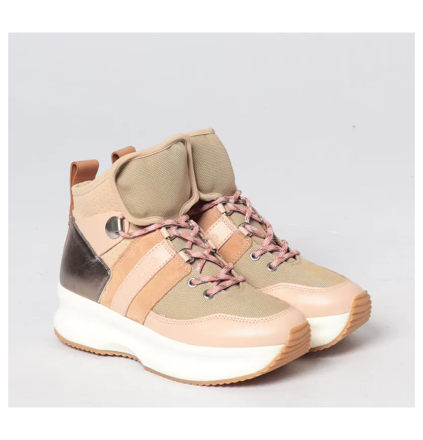 See By Chloé SEE BY CHLOÉ Sneakers in Leather and Canvas Pink (SB322112C2)