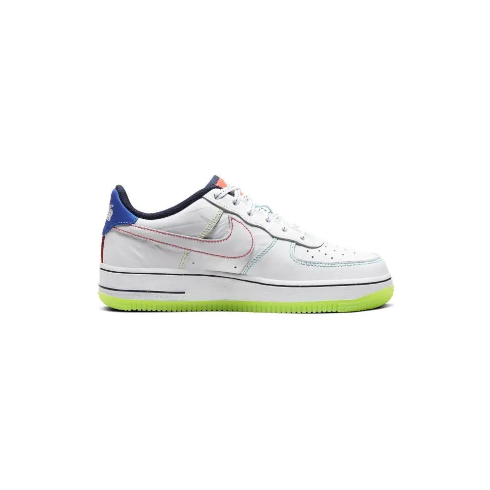 Nike Air Force 1 Low Outside the Lines (GS) White/White-Racer Blue-Aurora Green (CV2421-100)