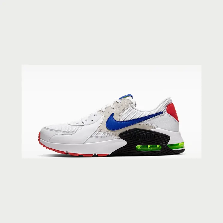 Nike Air Max Excee “White / Bright Cactus / Track Red / Hyper Blue” (CD4165-101)