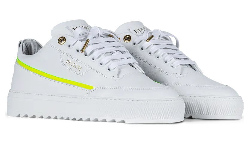 Mason Garments Torino Leather/Stamp/Translucent White/Fluo Green (FW20-18B)