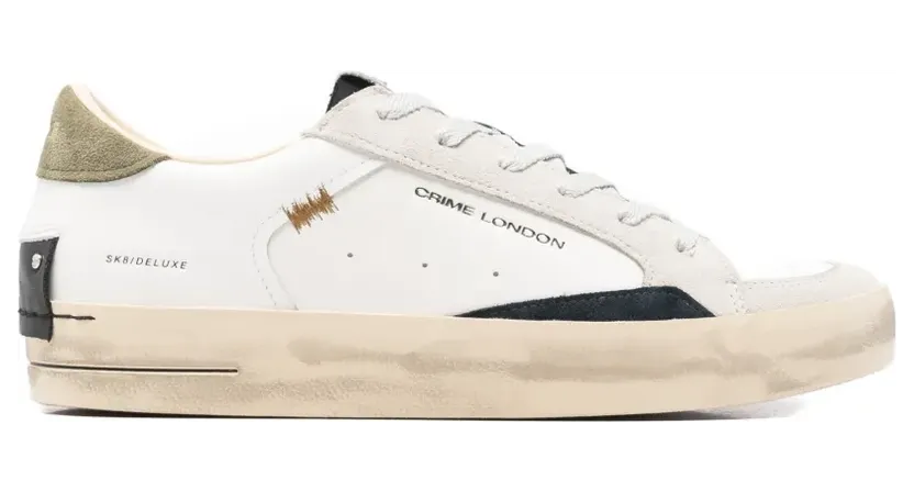 Crime London Sk8 Deluxe leren sneakers – Wit (19110PP8)