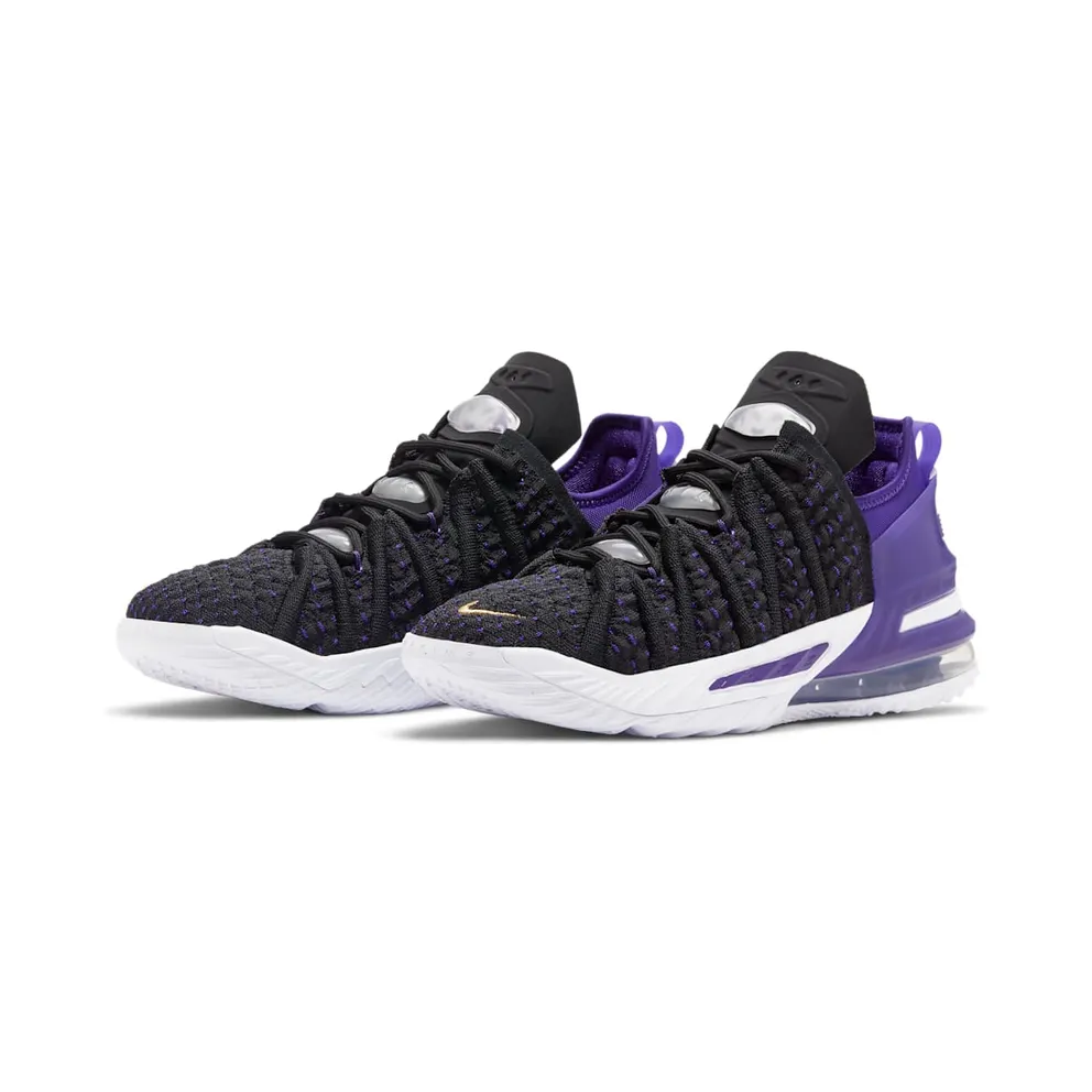 Nike LeBron 18 GS ‘Lakers’ Black/Metallic Gold/Court Purple/White (CW2760-004)