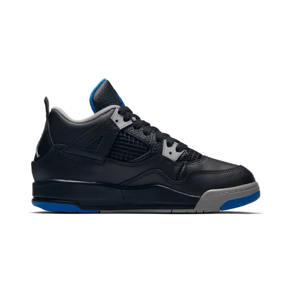 Jordan 4 Retro Motorsports Alternate (PS) Black/Game Royal-Matte Silver-White (308499-006)