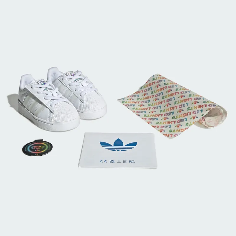 Adidas Superstar Led Lights Comfort Closure Elastic Lace Kids Cloud White / Cloud White / Cloud White (JQ6418)