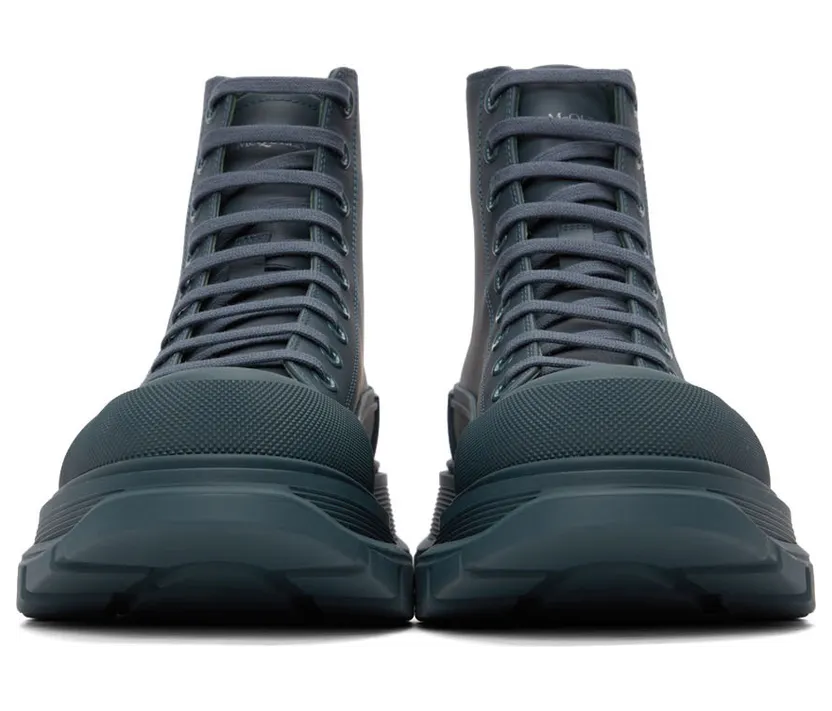 Alexander McQueen Grey Tread Slick High Sneakers (627206WIBT14476) (2)