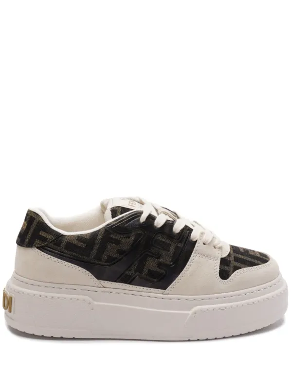 FENDI Sneakers with vlakken and Zuca-patroon – Brown (8E8572AQ6I)