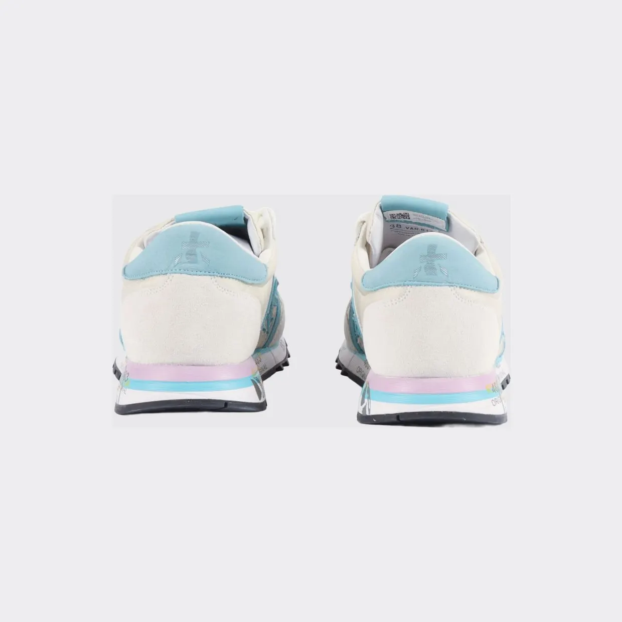 Premiata Lucy Suede And Perforated Fabric Sneakers White 1 (LUCYD8143) (2)