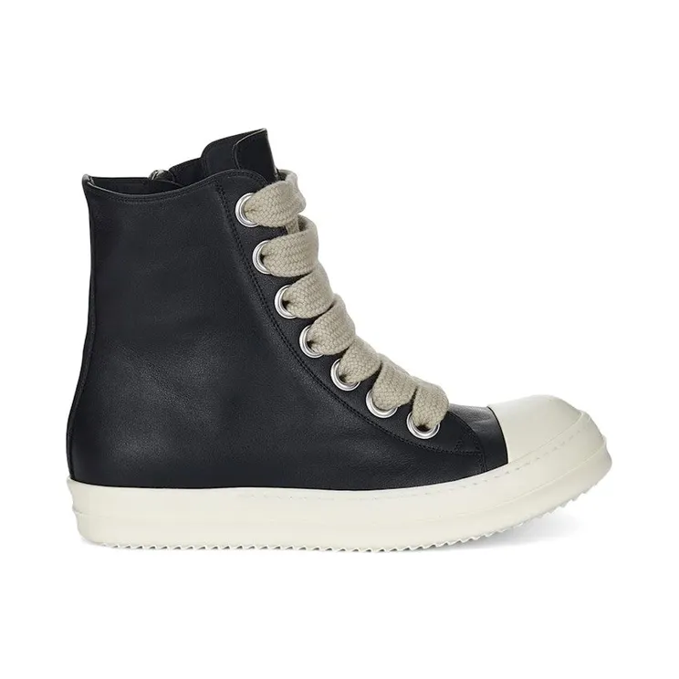 Rick Owens Jumbo Laced High Black Milk Leather (RP02E4878 LCOW2 911)
