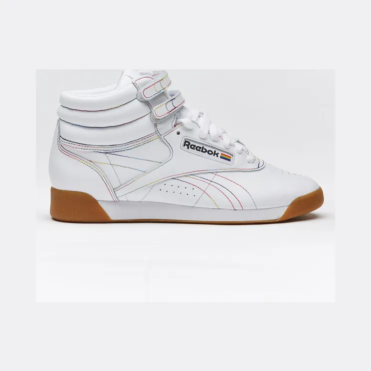 Reebok Freestyle Hi Pride (2019) White/Canton Red-Cobalt (Other Brands Reebok)