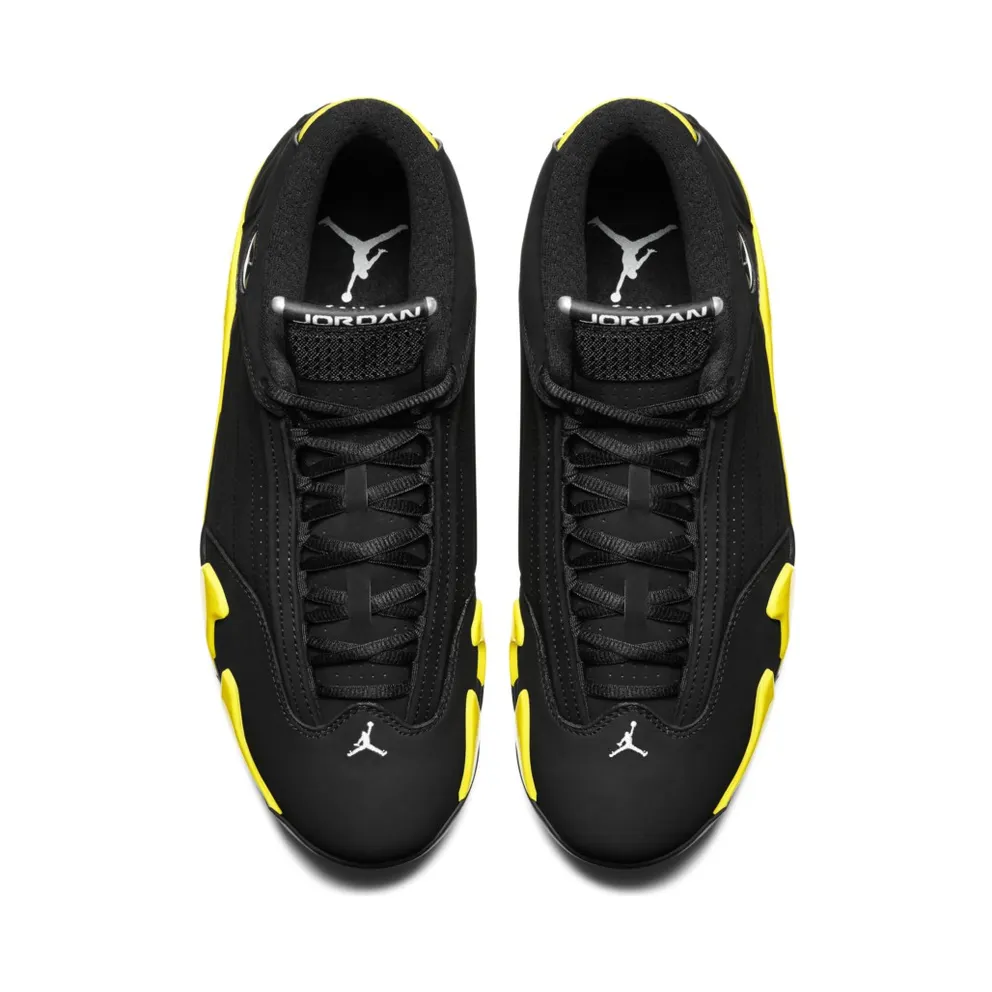 Jordan 14 Retro Thunder Black/Vibrant Yellow-White (487471-070)