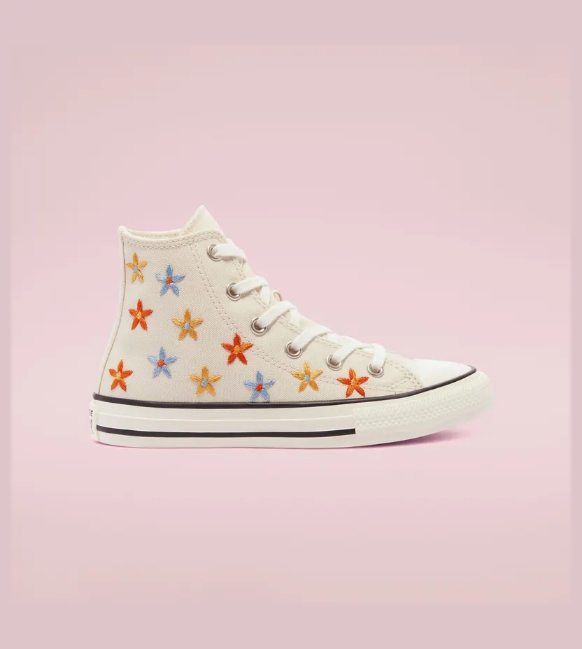 Converse Spring Flowers Chuck Taylor All Star High Top Natural Ivory/egret/black (671099C)