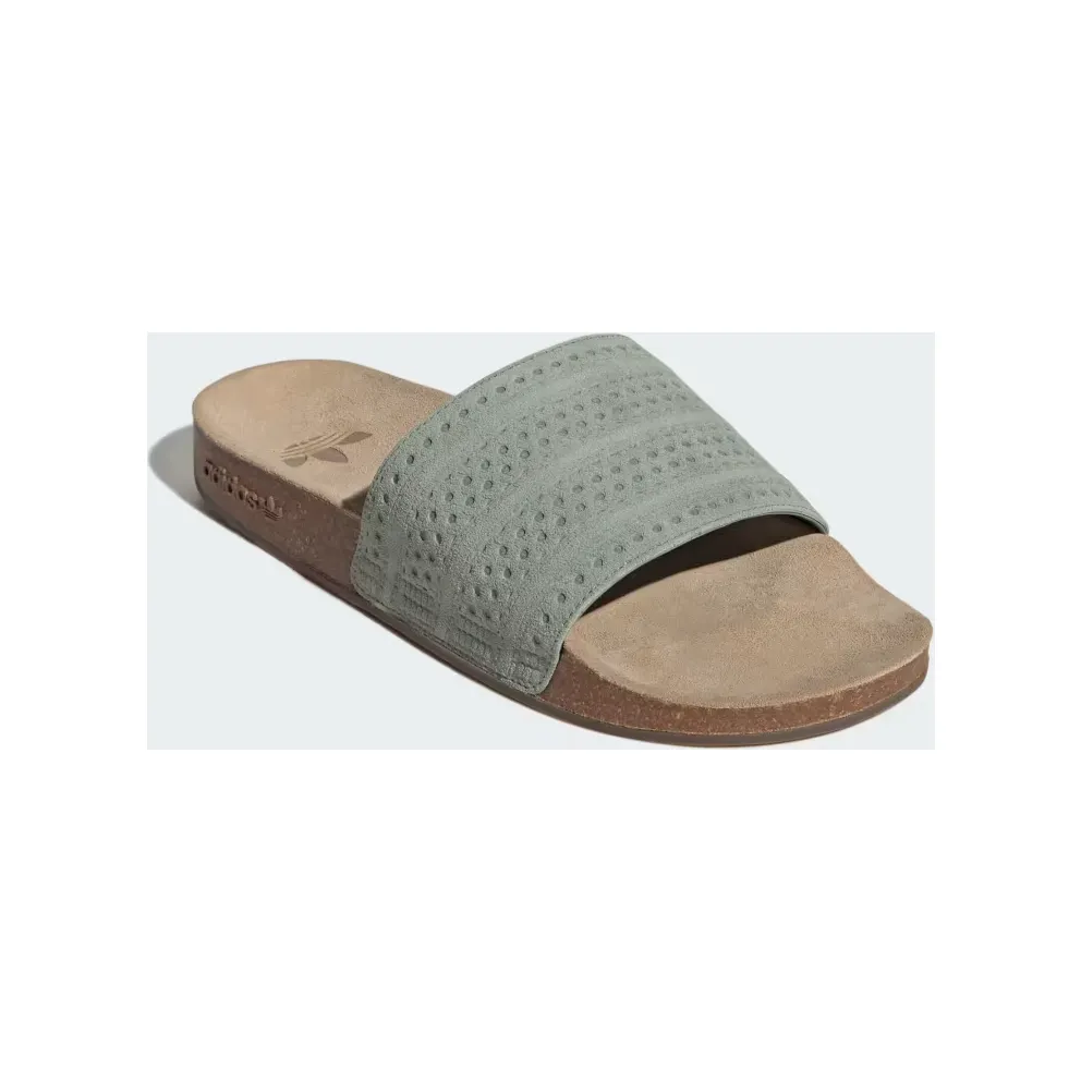 adidas Adilette Slides “Silver Green / Cardboard / Gum” (KI6029)