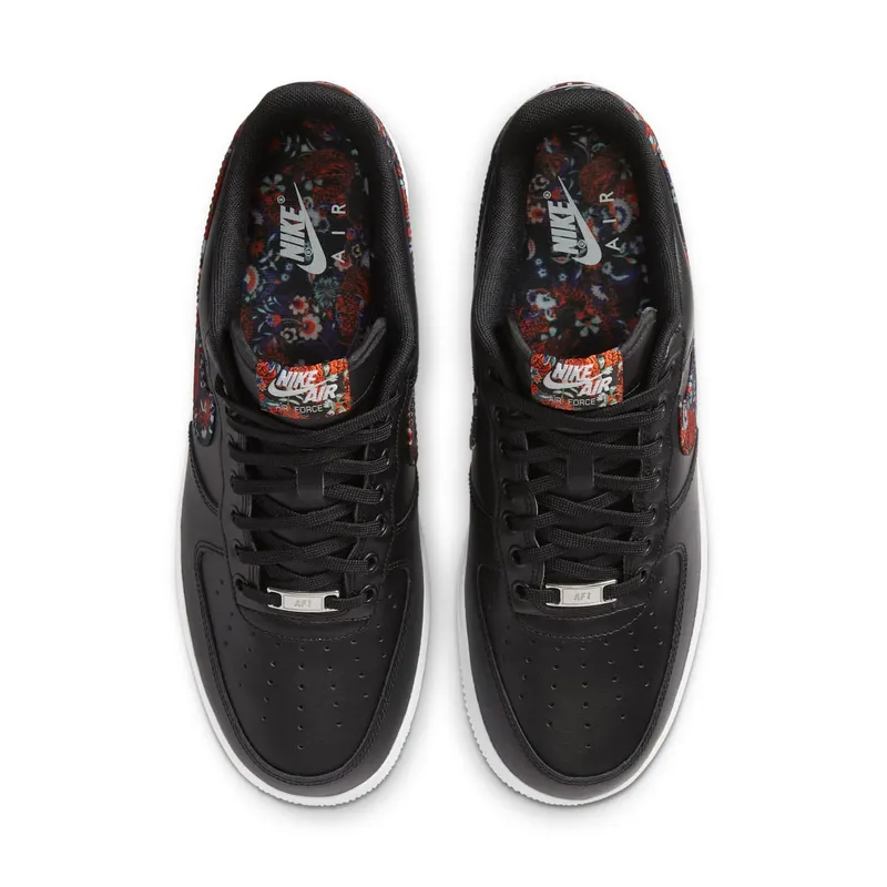Nike Air Force 1 Low Black Floral Black/White-Game Royal-Multi-Color (CZ7933-001)