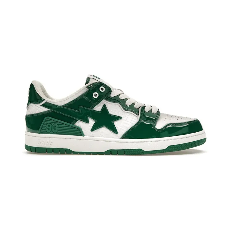 A Bathing Ape Bape SK8 Sta Green White Patent (001FWJ201003-GRN)