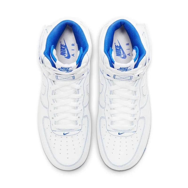 Nike Air Force 1 High White Royal Blue Contrast Stitch (CV1753-101)