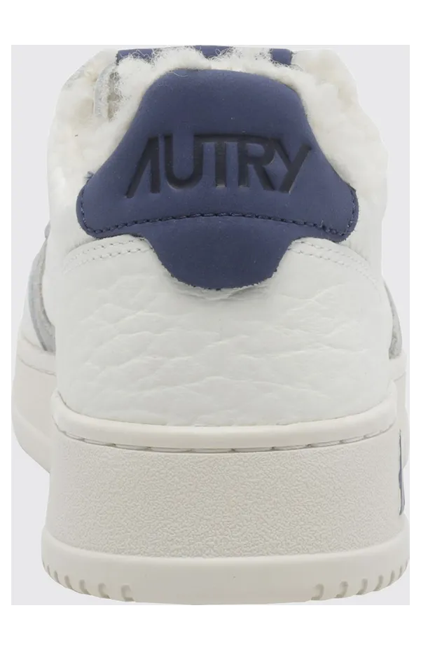 Autry Medalist Low Sneakers in Grained Leather with Shearling Lining White (AUXMNE20) (3)