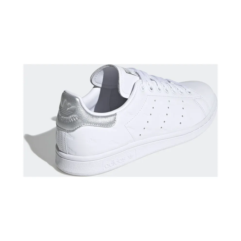 adidas Stan Smith Debossed Logos Silver (W) Cloud White/Cloud White/Silver Metallic (EF6854)