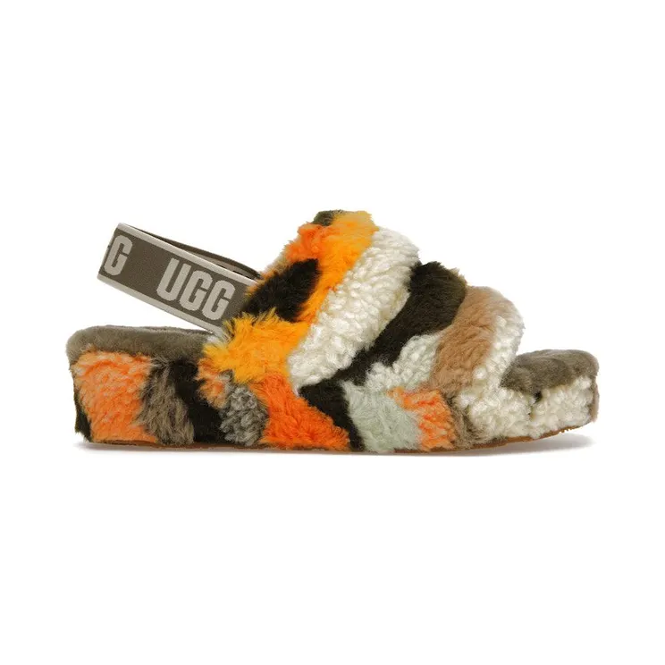 UGG Fluff Yeah Cali Collage Slide Olive (1118164-OLV)