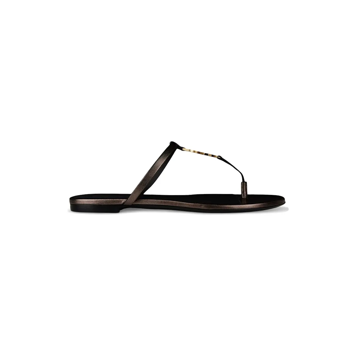 Saint Laurent Cassandra Leather Thong Sandals Light Bronze (776081 0NLDD 2121)
