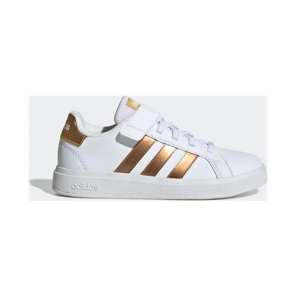 Adidas Grand Court Sustainable “Cloud White / Cloud White / Matte Gold” (GY2577)
