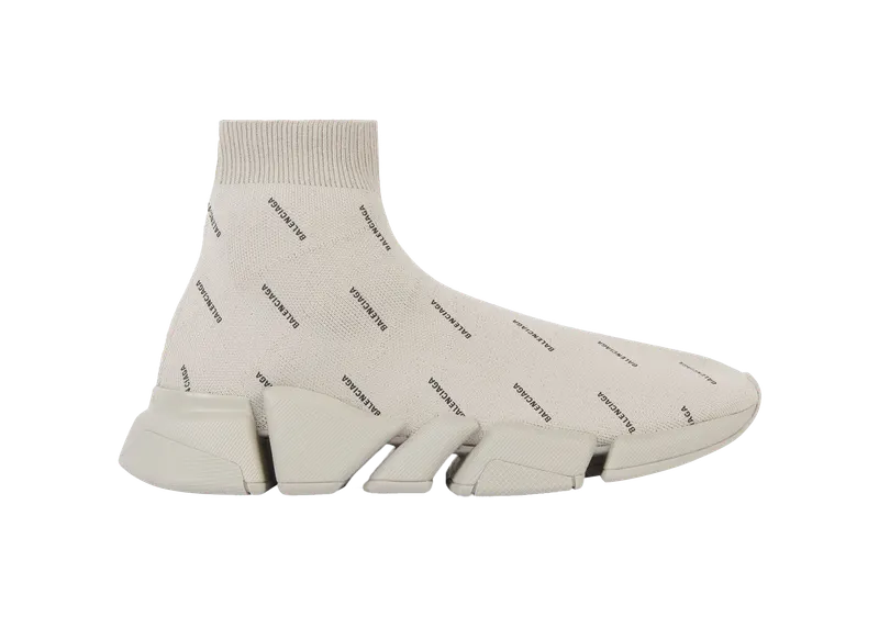 Balenciaga All Over Logo Speed 2.0 Beige (617239W2DBO9910)