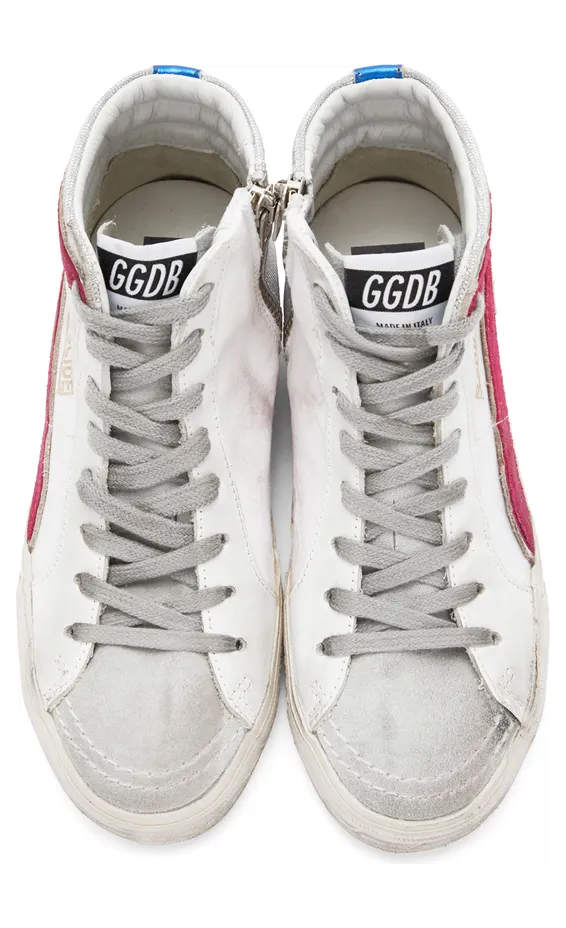 Golden Goose Pink & Silver Slide Sneakers (F00116.F001050.80806) (5)