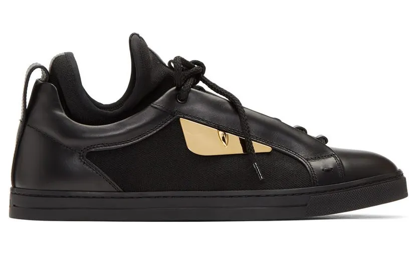 Fendi Black Knit Bag Bugs Sneakers (7E1154 A2C5)