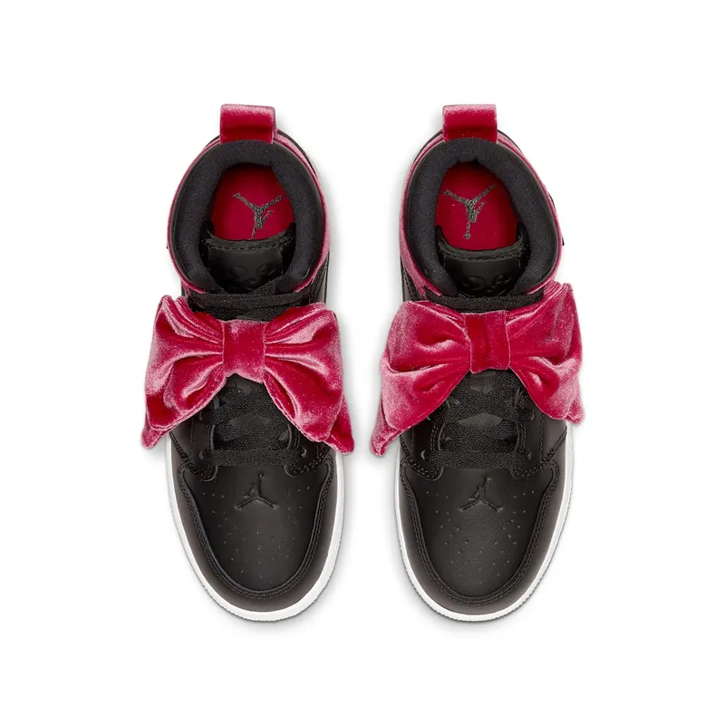 Jordan 1 Mid Bow Black Noble Red (GS) Black/Black-Noble Red (CK5678-006)