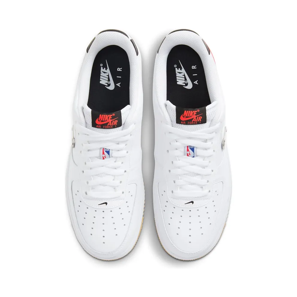 Nike Air Force 1 Low NBA White Crimson Gum White/Bright Crimson-Black-White (CT2298-101)