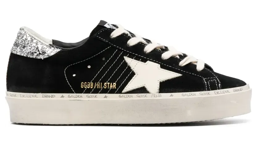 Golden Goose Hi Star sneakers met glitters – Zwart (GWF00118F005045)