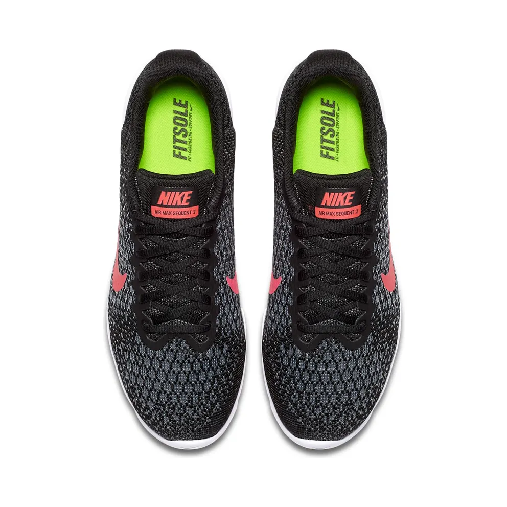 Nike Air Max Sequent 2 Black Vivid Pink (W) Black/Vivid Pink-Wolf Grey-White (852465-006)