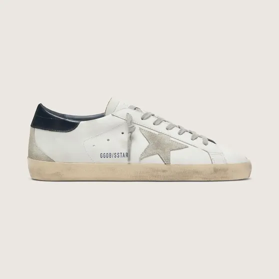 Golden Goose Super-Star With Suede Star And Blue Heel Tab (GMF00102.F000311.10270)