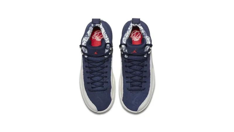 Jordan 12 Retro International Flight (GS) College Navy/University Red-Sail (BV8017-445)