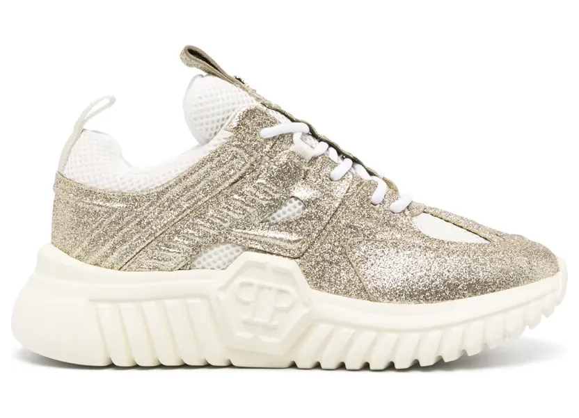 Philipp Plein Runner Sneakers mit Glitter-Optik – Gold (FACSUSC0482PTE003N)
