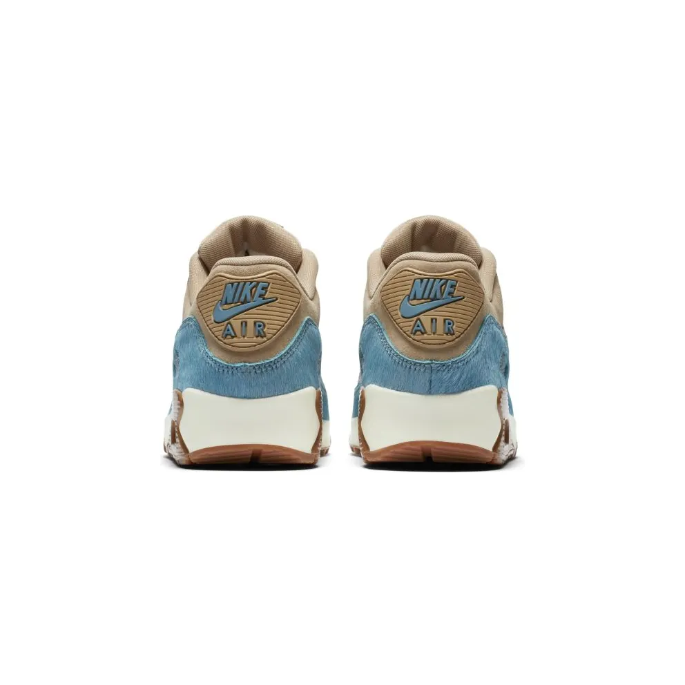 Nike Air Max 90 Embossed Fur Pony (W) “Mushroom / Smoky Blue / Particle Pink” (898512-200)
