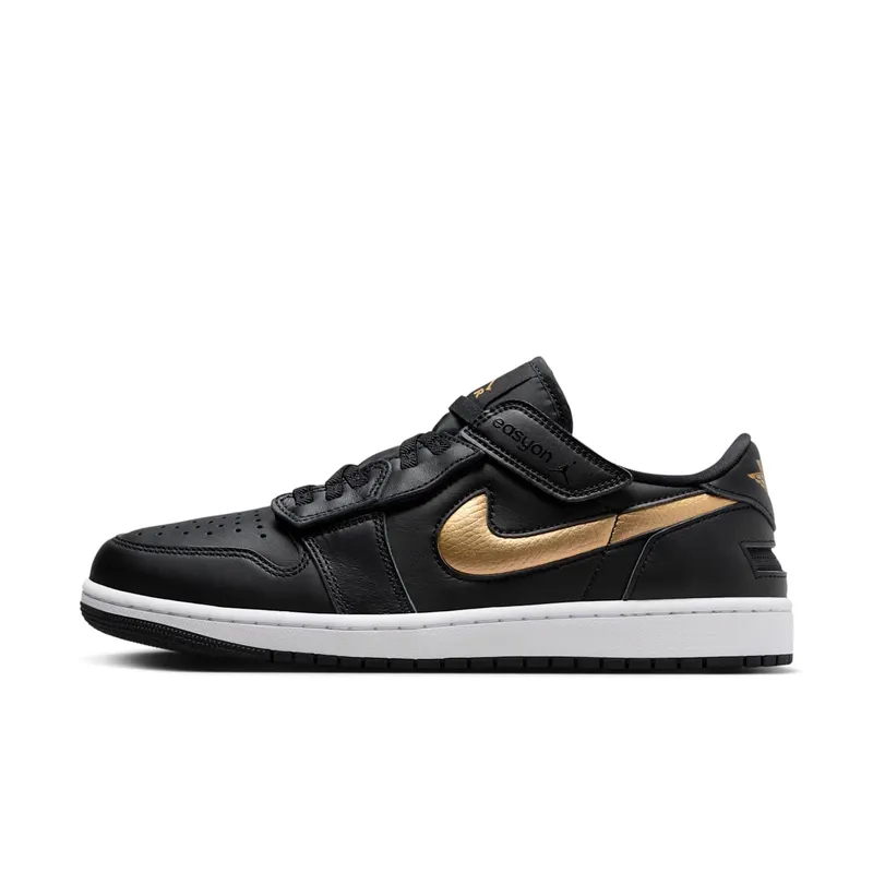 Jordan 1 Low FlyEase Black White Metallic Gold (DM1206-071)