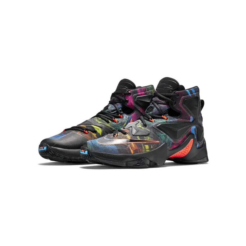 Nike LeBron 13 Akronite Black/Black-Hyper Orange-Blue Lagoon (807219-008)