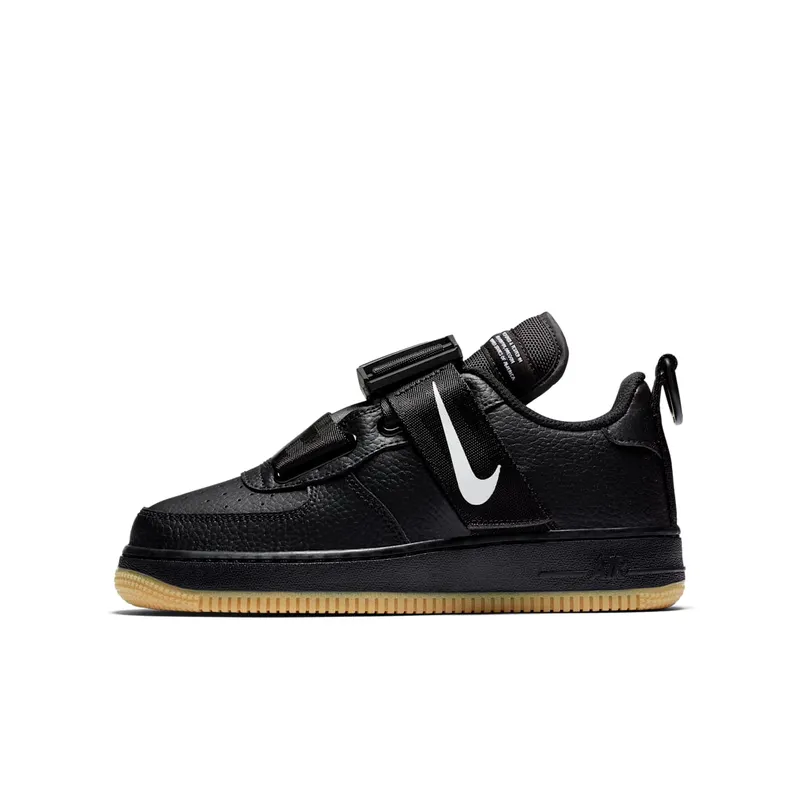 Nike Air Force 1 Utility Black Gum (GS) Black/White-Gum Medium Brown (AJ6601-003)