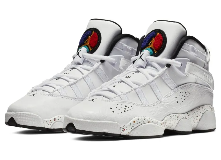 Jordan 6 Rings’Confetti’ GS White/Black-Canyon Gold-University Red (323419-100)