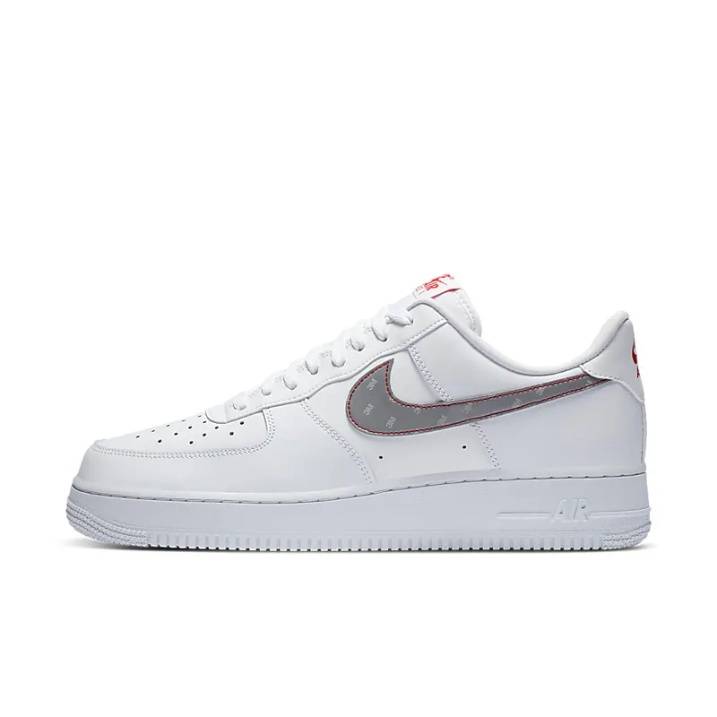 Nike Air Force 1 Low 3M Swoosh White White/Metallic Silver-Total Orange-White (CT2296-100)