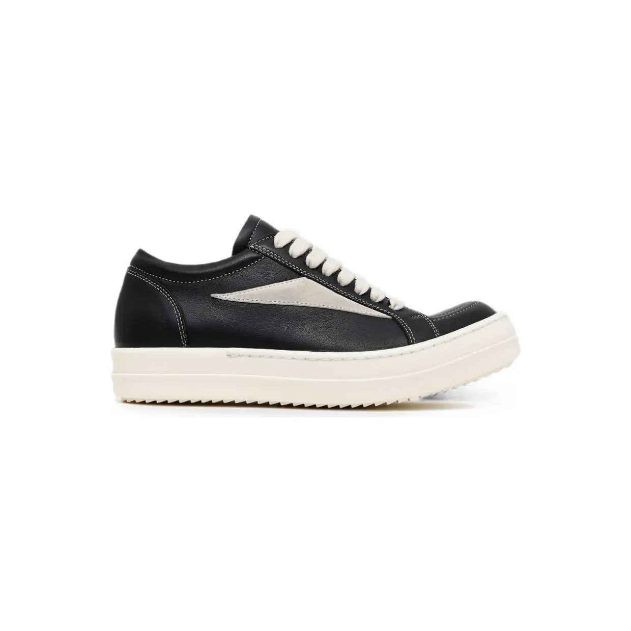 Rick Owens Low-top met contrasterende stiksels “Black” (RP02F5888LCOLVS)