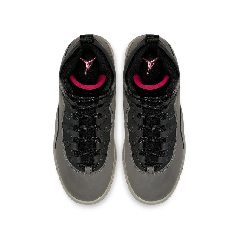 Jordan 10 Retro Rush Pink (GS) Dark Smoke Grey/Rush Pink-Black-Iron Grey (487211-006)
