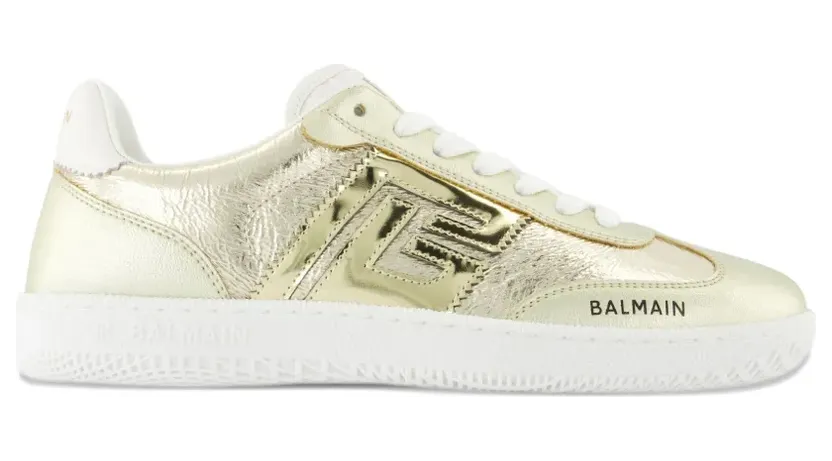 Balmain Sneakers mit mandelförmiger Kappe – Gold (GN1VI735TGON)