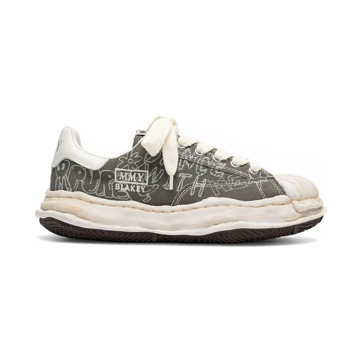 Maison Mihara Yasuhiro Blakey OG Sole Low Graffiti Printed Green (A16FW730-GREEN)