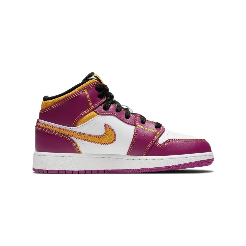 Jordan 1 Mid Dia de los Muertos (GS) White/Fuchsia-Orange-Black (DC0500-100)