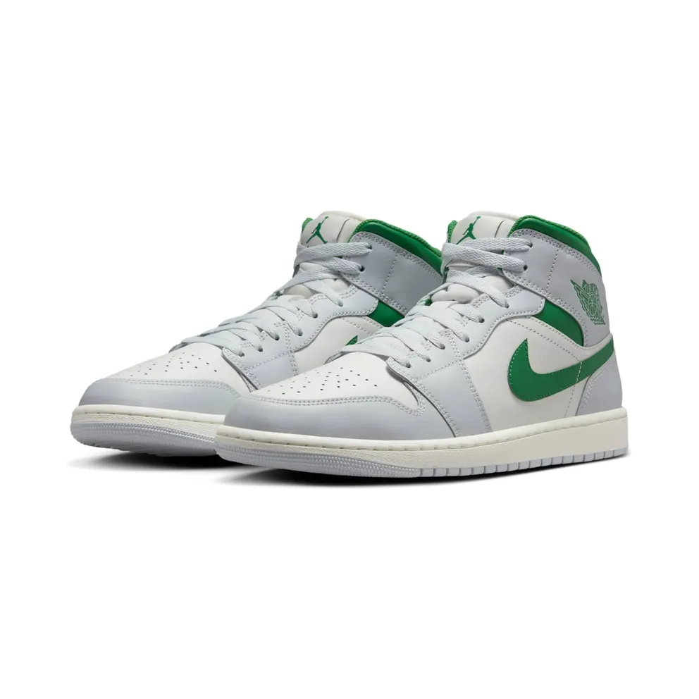 Jordan 1 Mid “White Pure Platinum Pine Green” (DQ8426-142)