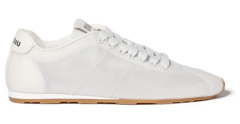 Miu Plume Sneakers aus Mesh – Weiß (5E709EF005)