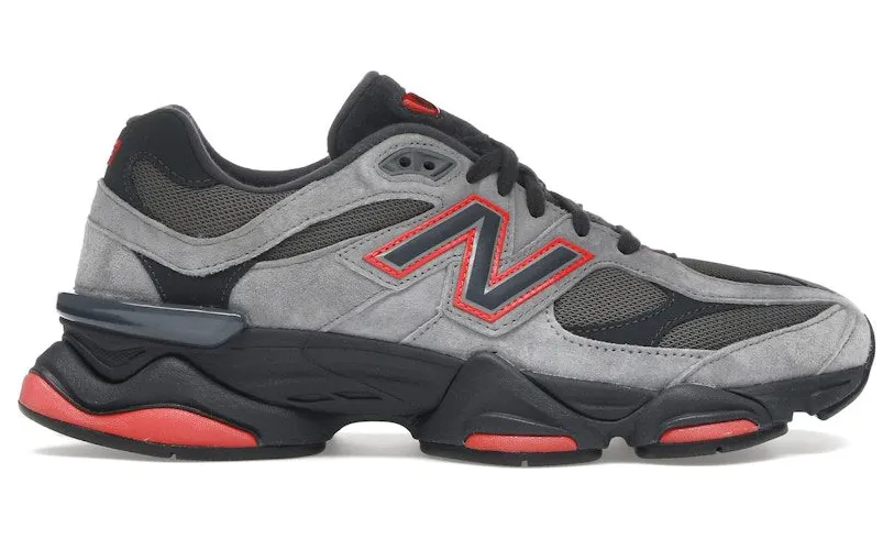 New Balance 9060 Grey Black Red JD Sports Exclusive (U9060JBO)