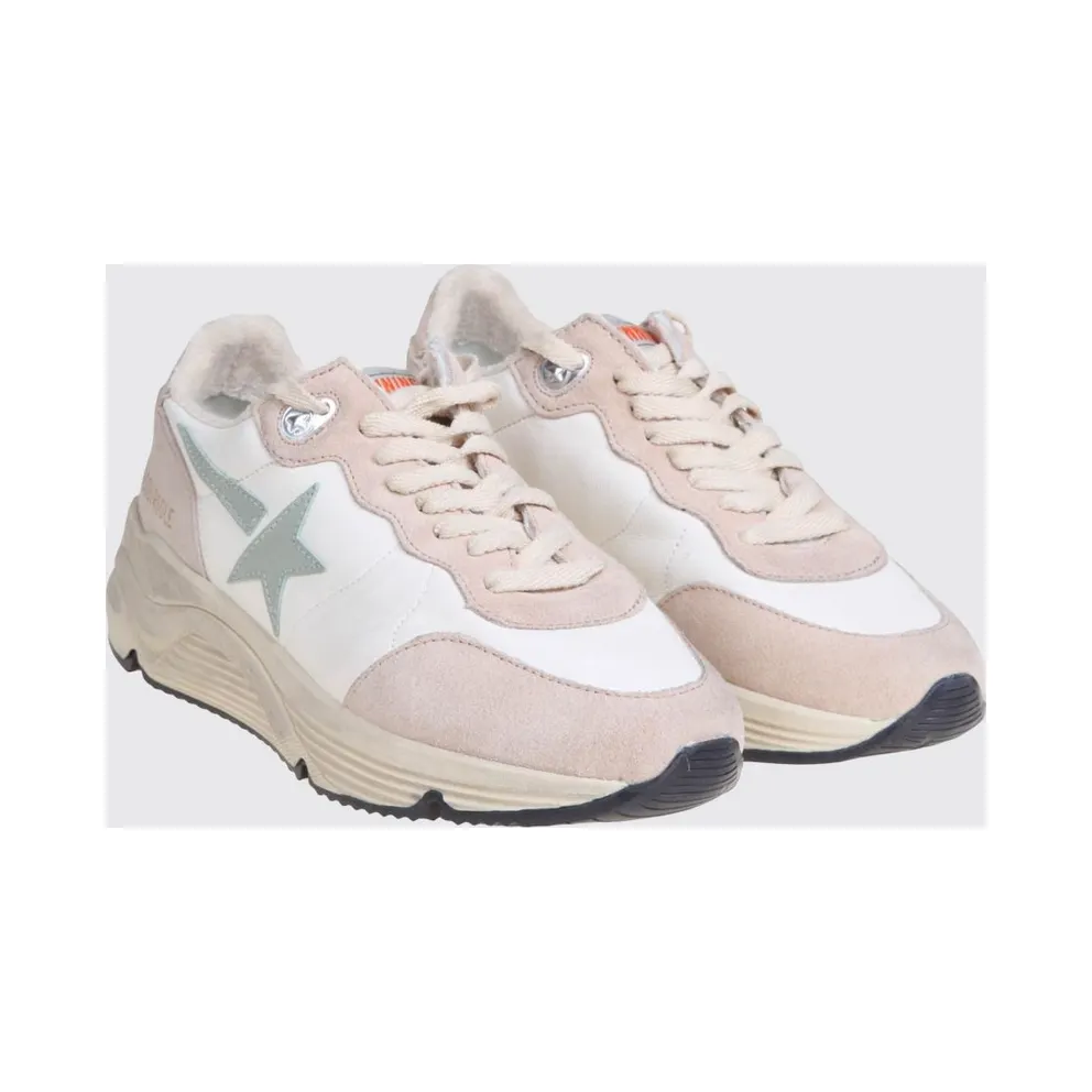 Golden goose Running Sole Smooth and Suede Calfskin with Logo White (GWF00215F00473982355)
