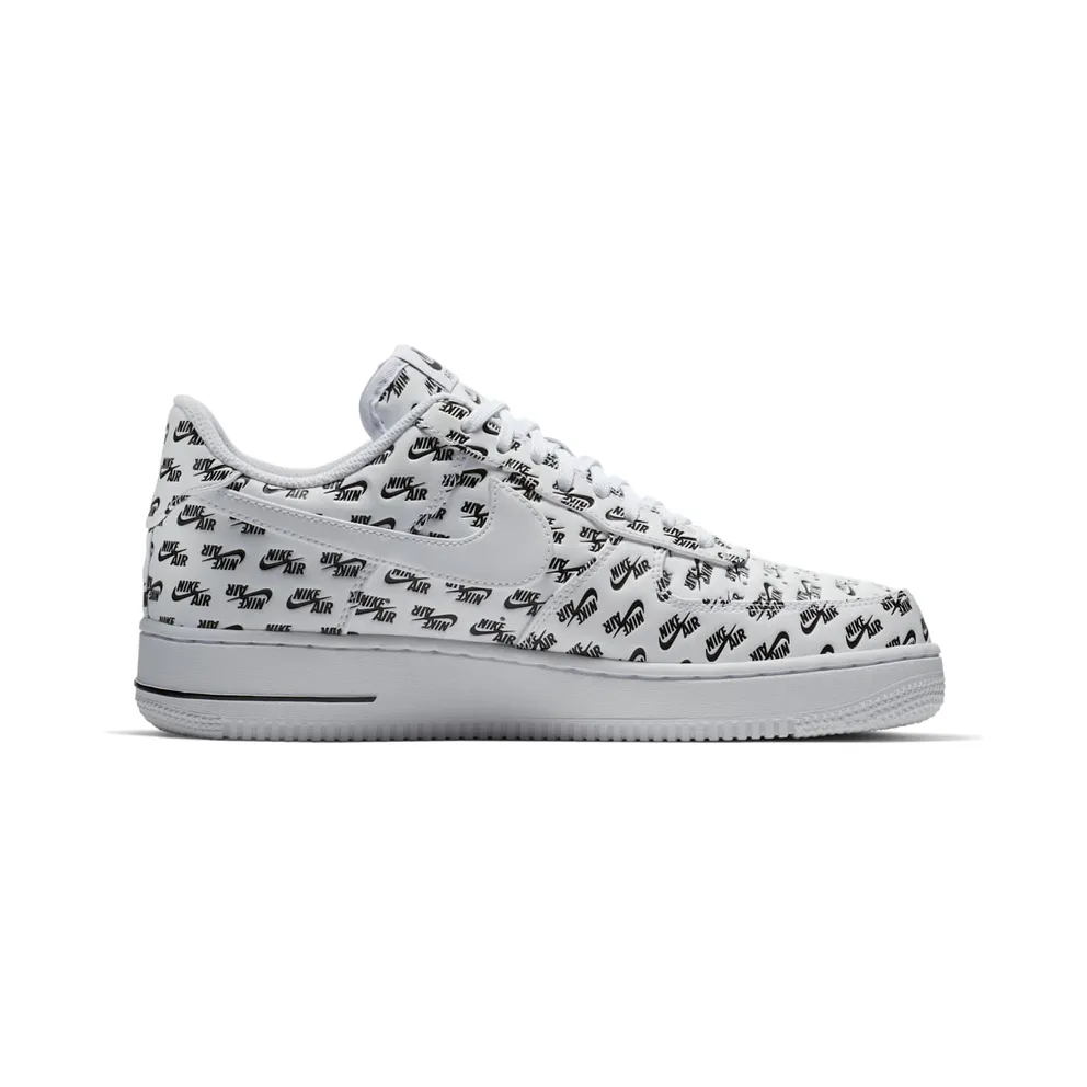 Nike Air Force 1 Low All Over Logo White White/White-Black (AH8462-100)
